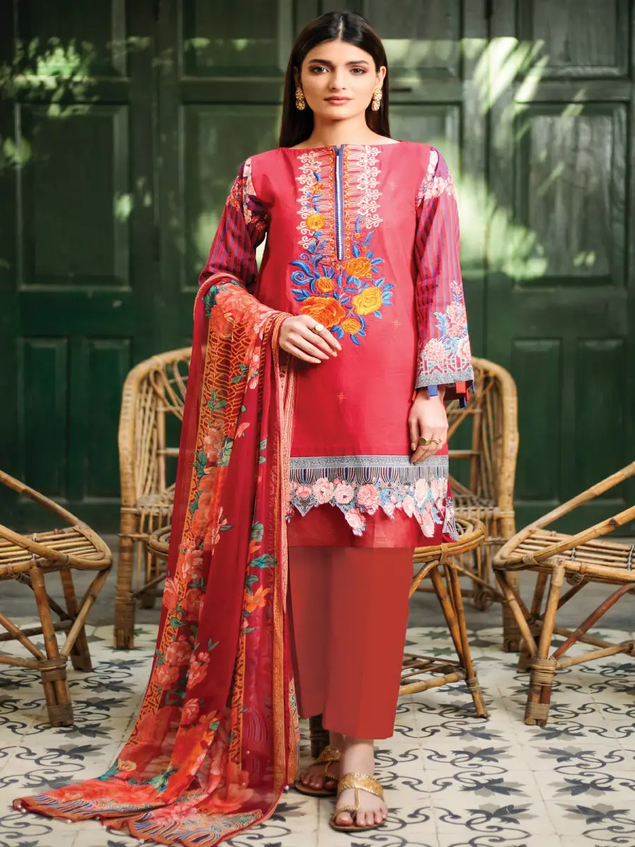 three piece lawn by zia collection